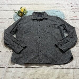 1901 Black Grey Marbled Trim Fit Button Down Shirt sz XL